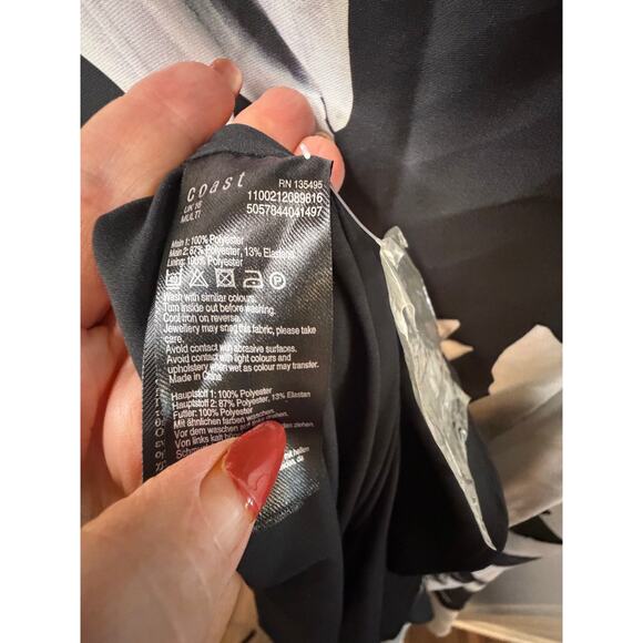 Coast Black and White Fabian Print Maxi Dress - US Size 12 - Picture 11 of 16